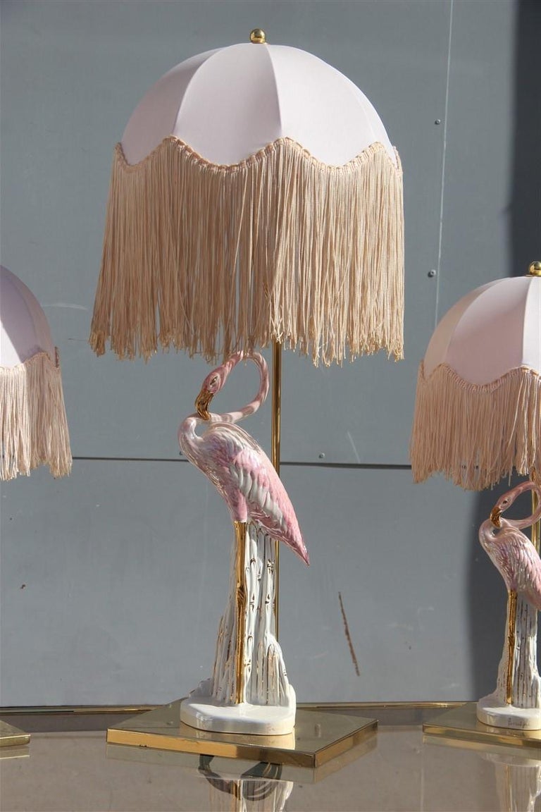 Triptych Table Lamps Flamingos Pink Brass Pink Italian Design, 1970 at  1stDibs | rose gold table lamp