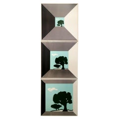 Vintage Triptych Tile in Ceramic Design Sergio Asti for Cedit, 1970s