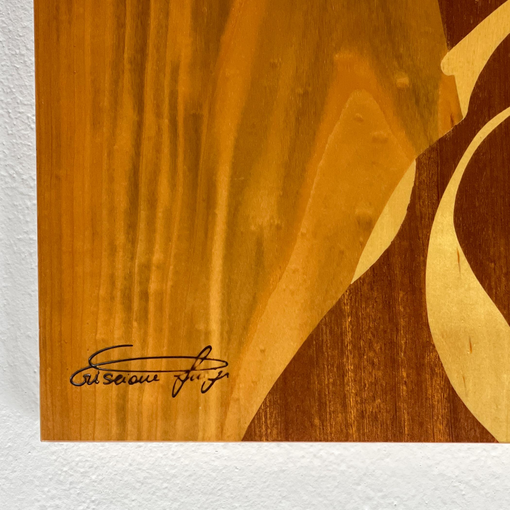Triptych wooden painting 