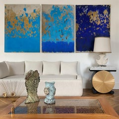 TRIPTYQUE BLEU ET OR, Diptychon in Blau und Gold, Beatrice Pontacq, 2017