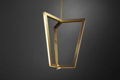 Three Dimensional Geometric Shape Gold Brass Pendant Light by Christopher Boots