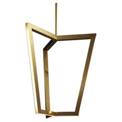 Three Dimensional Geometric Shape Gold Brass Pendant Light by Christopher Boots