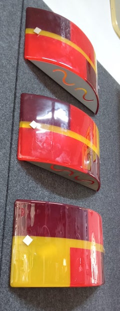 Trio of Murano glass wall sconces