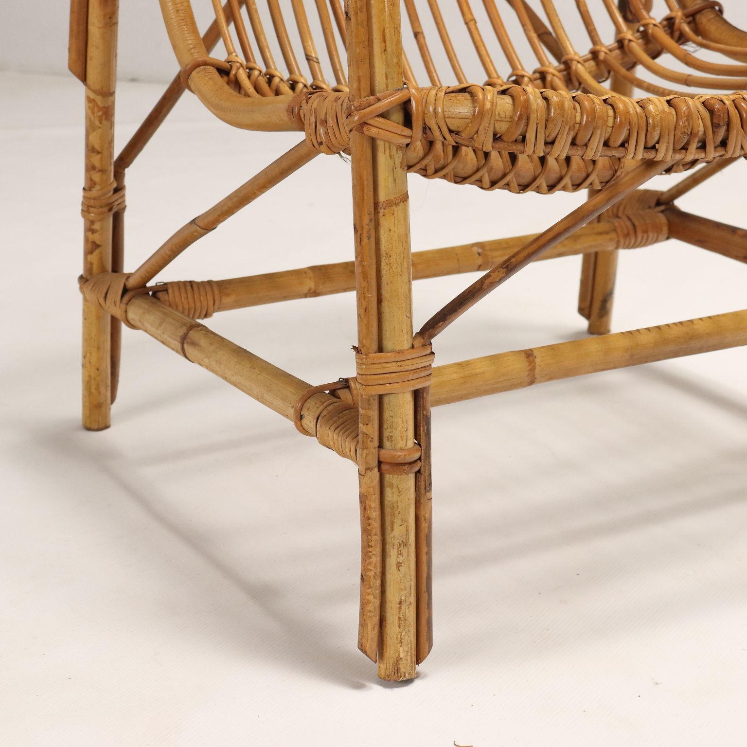 Trio of 50s-60s Bamboo Chairs In Good Condition For Sale In Milano, IT