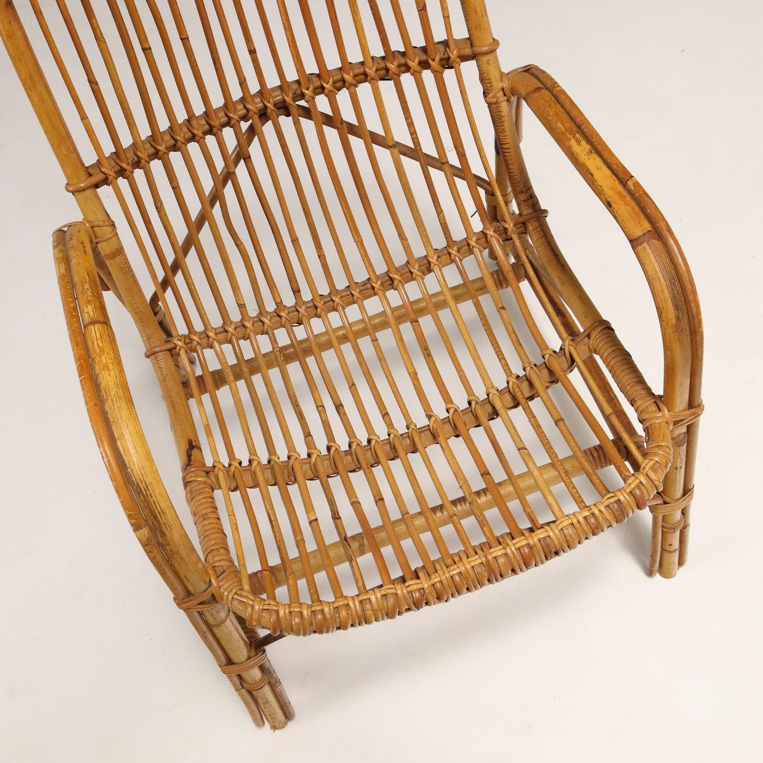Mid-20th Century Trio of 50s-60s Bamboo Chairs For Sale