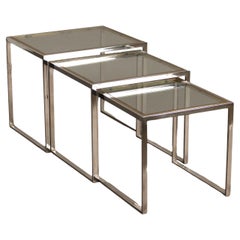 Trio Nest-Tische, 70er/80er Jahre stapelbar