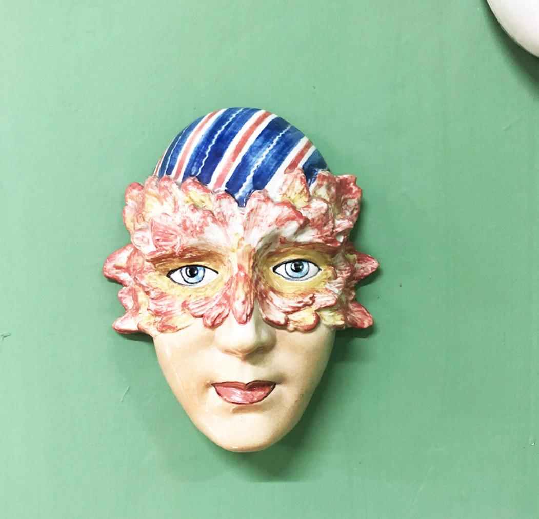 Tris Masks Ceramic Faenza Vintage 1950s, Art For Sale 1