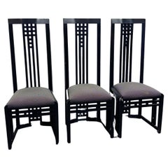 Three Wooden Trunk Chairs 1970's Modern Design