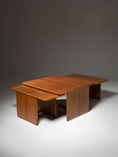 "Tris" Set of Nesting Tables by Afra and Tobia Scarpa for Maxalto, Italy, 1970s