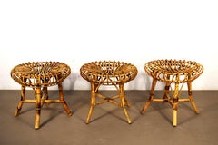 Three bamboo stools, Italy, 1970s
