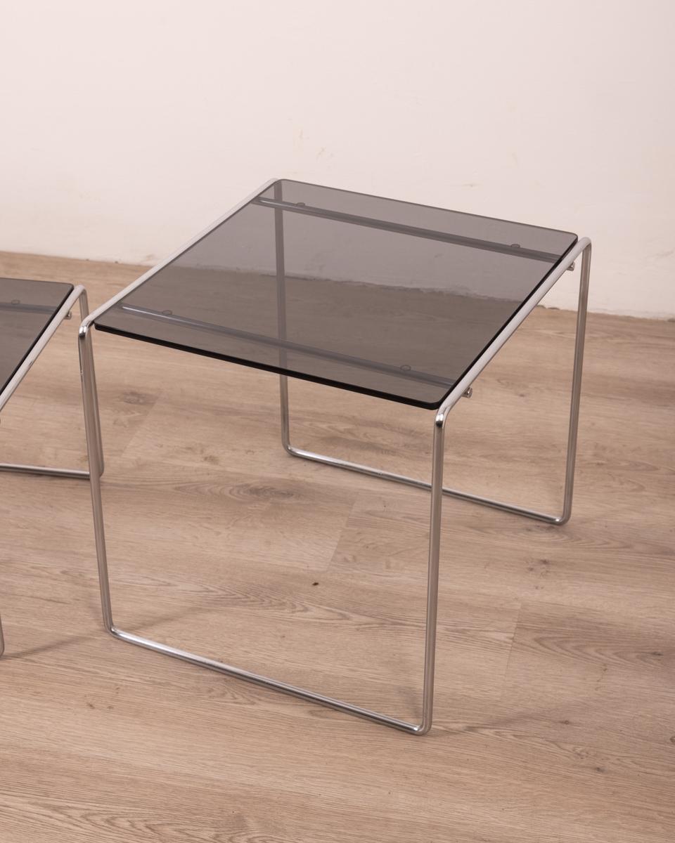 Modern Tris tavolini impilabili vintage anni 70 Marcel T design K. Takahama per Cassina