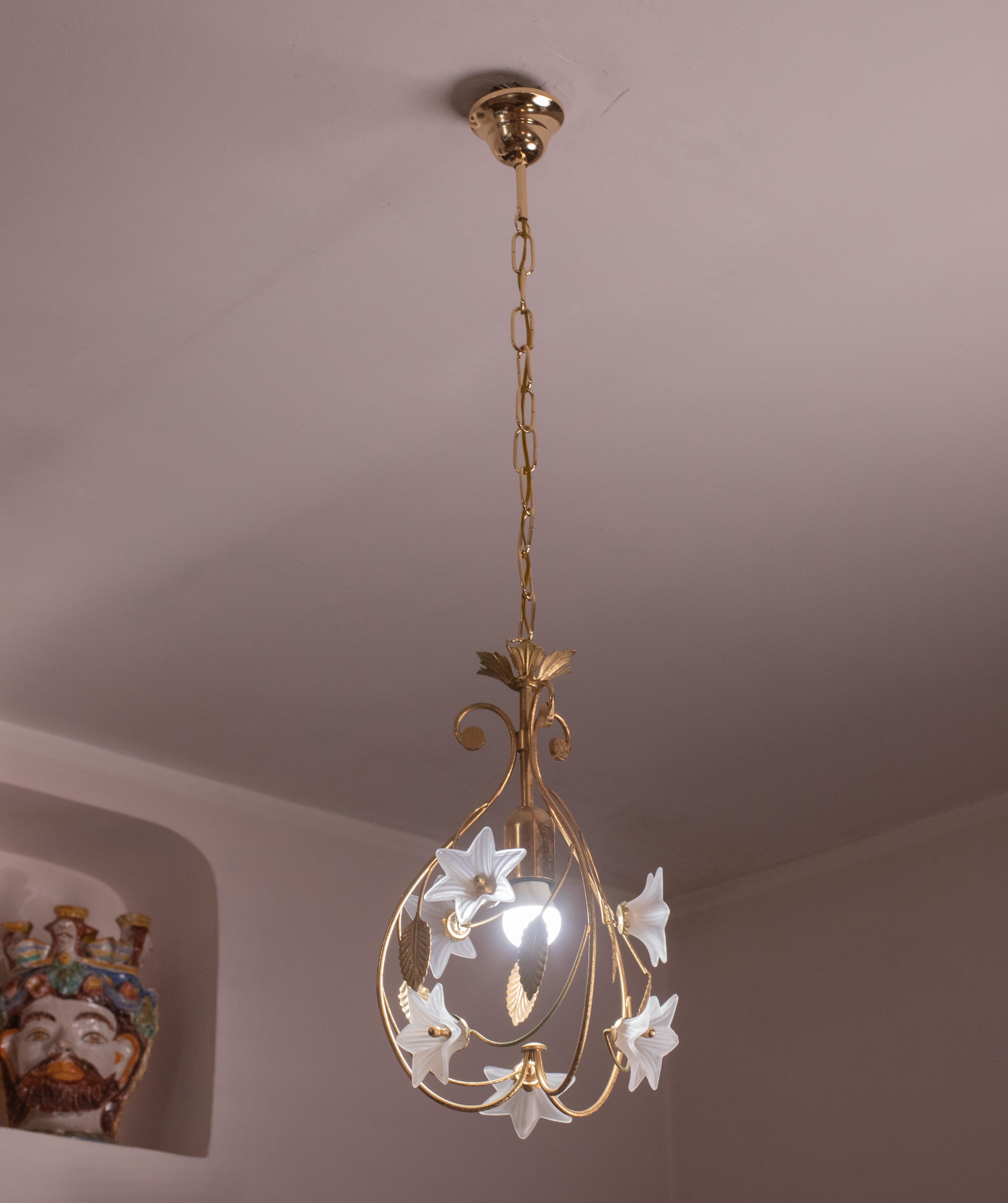 Lampadari in vetro Tris Vintage Flowers, anni '60 In condizioni buone in vendita a Roma, IT