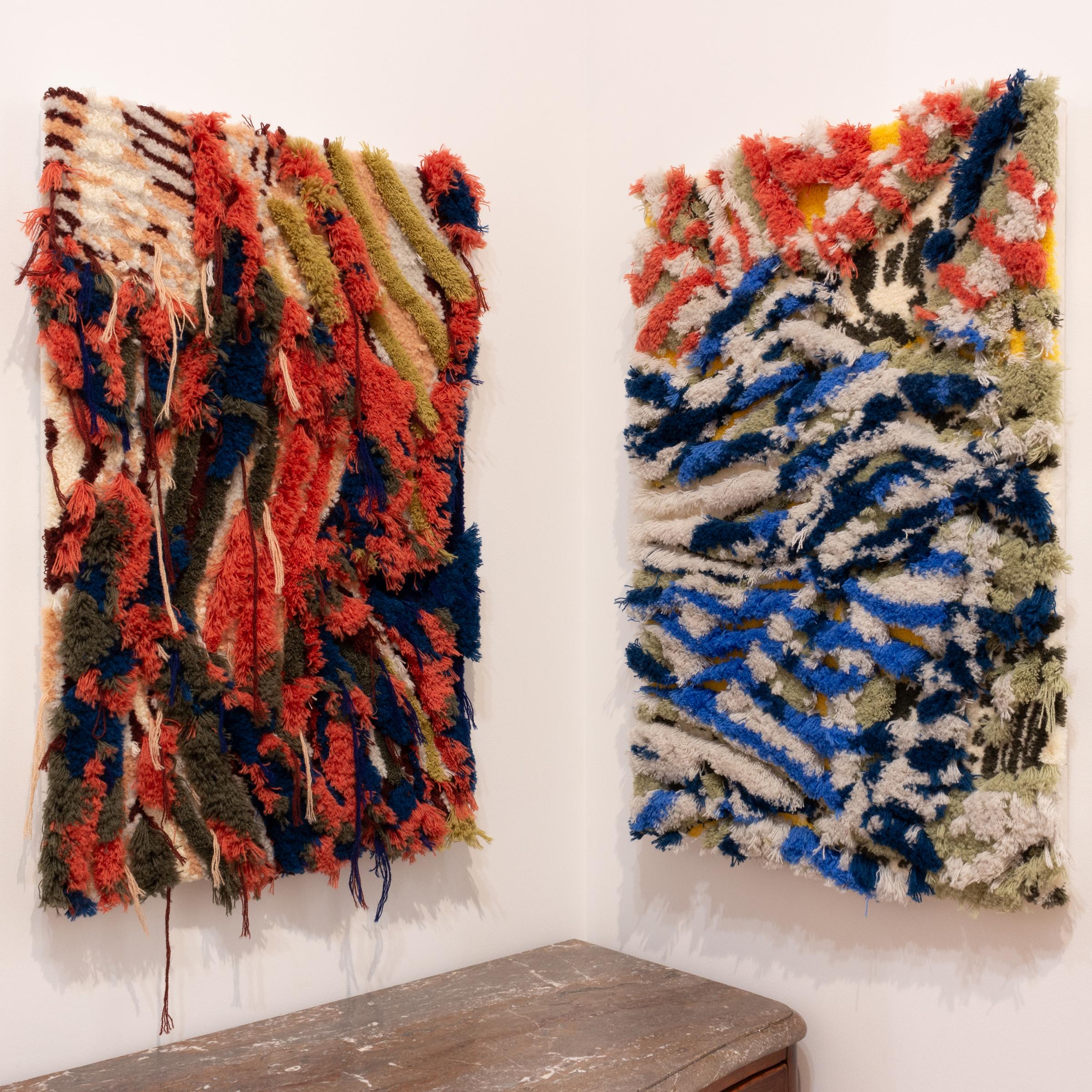 'Bold Fold' - contemporary fiber art, texture, pattern, stripes, tufting For Sale 3