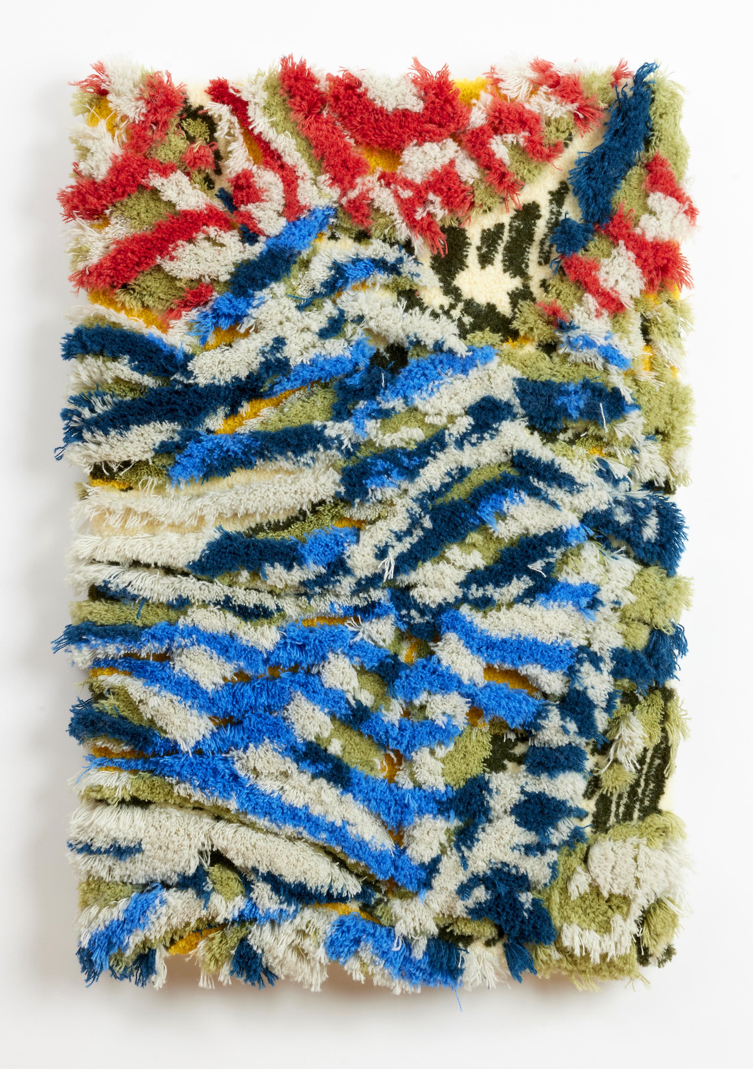 'Bold Fold' - contemporary fiber art, texture, pattern, stripes, tufting - Mixed Media Art by Trish Andersen