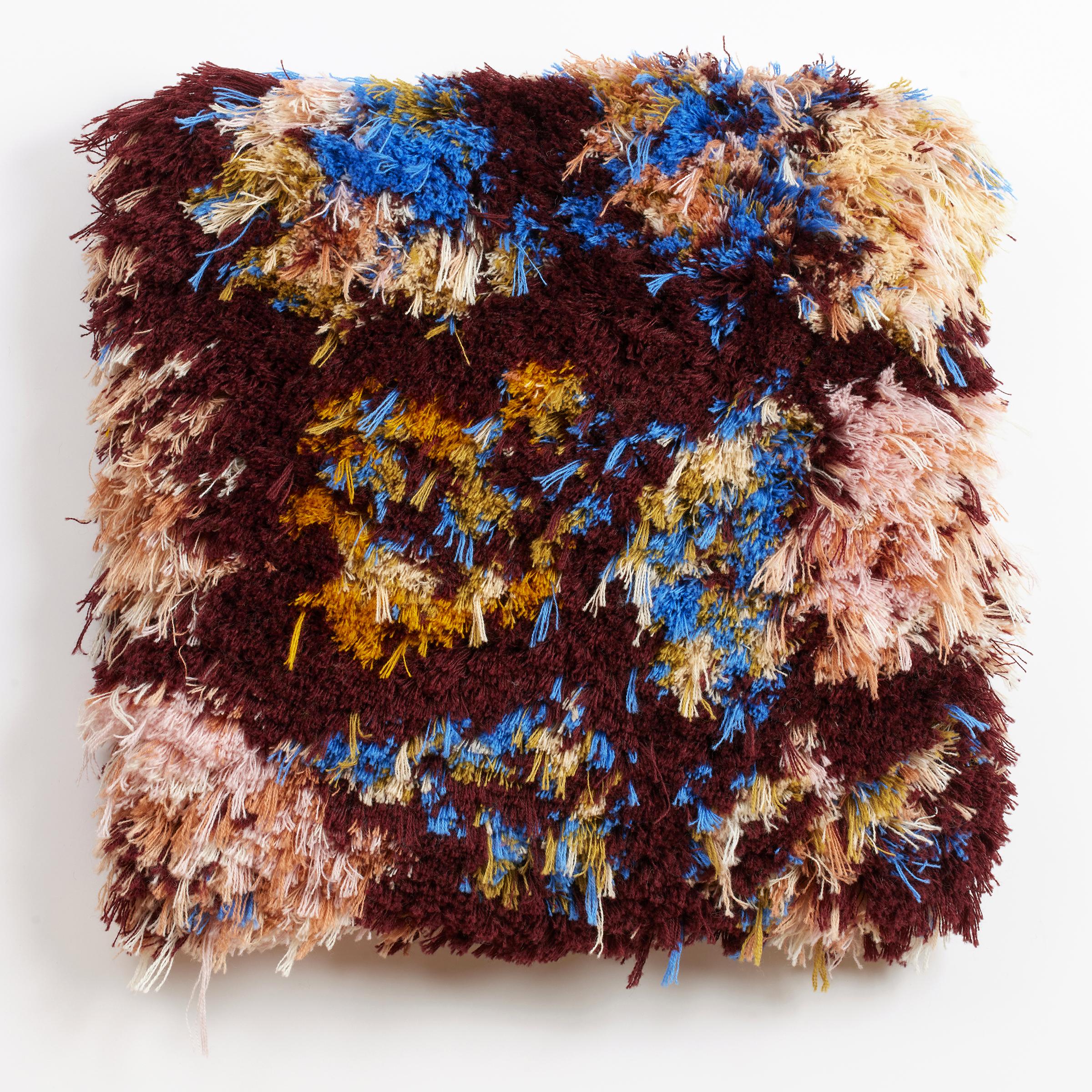 Trish Andersen Abstract Sculpture - 'Hand in Hand' - contemporary fiber art, texture, pattern, dots, tufting