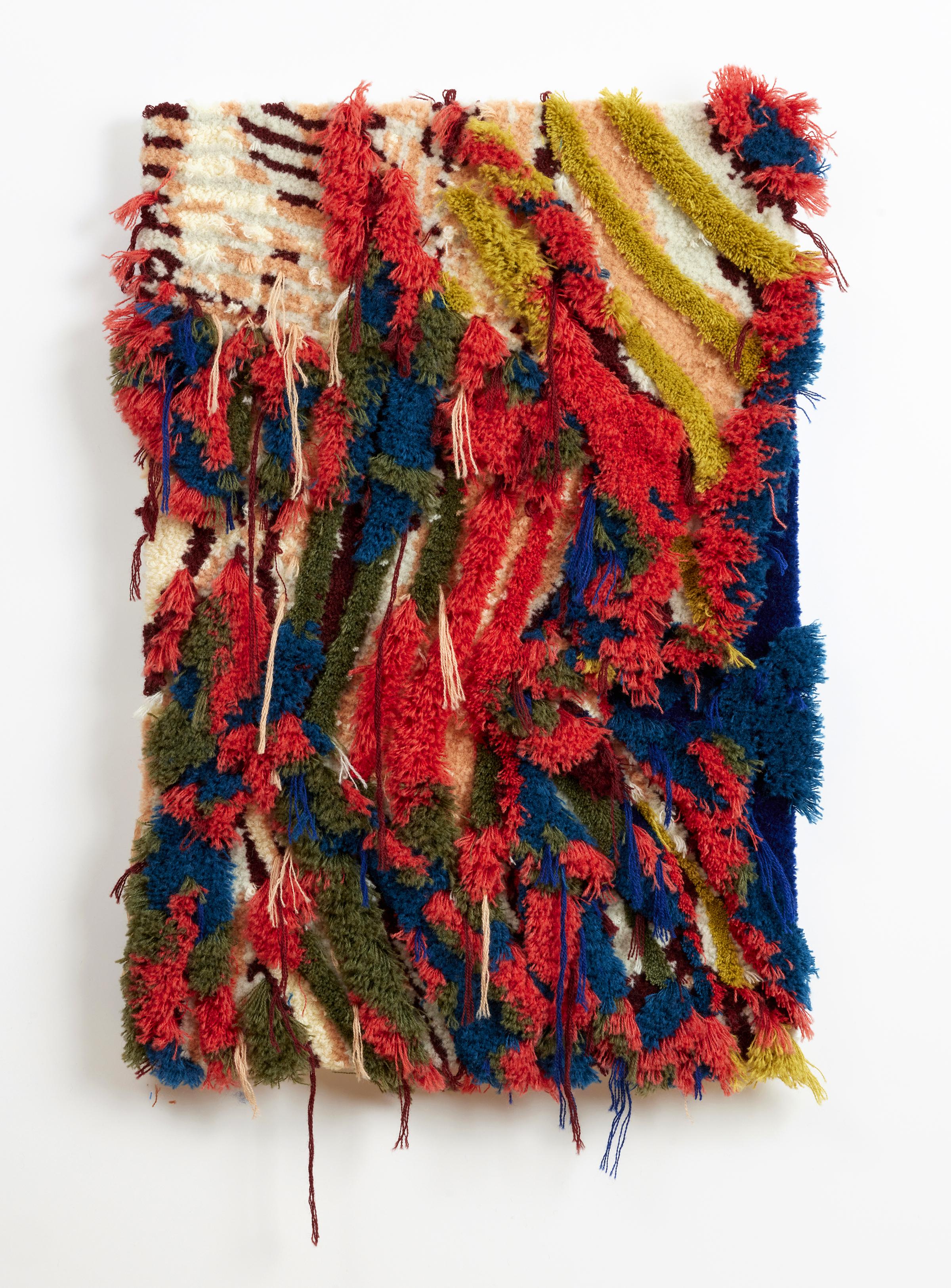 'Pile Smile' - contemporary fiber art, texture, pattern, stripes, tufting