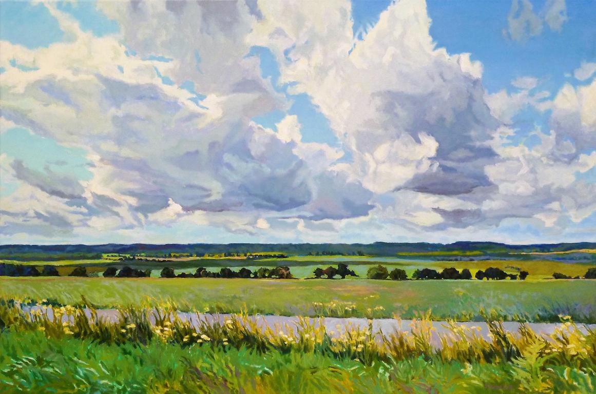 Trish Nickell Landscape Painting - Les Champs à Picardie