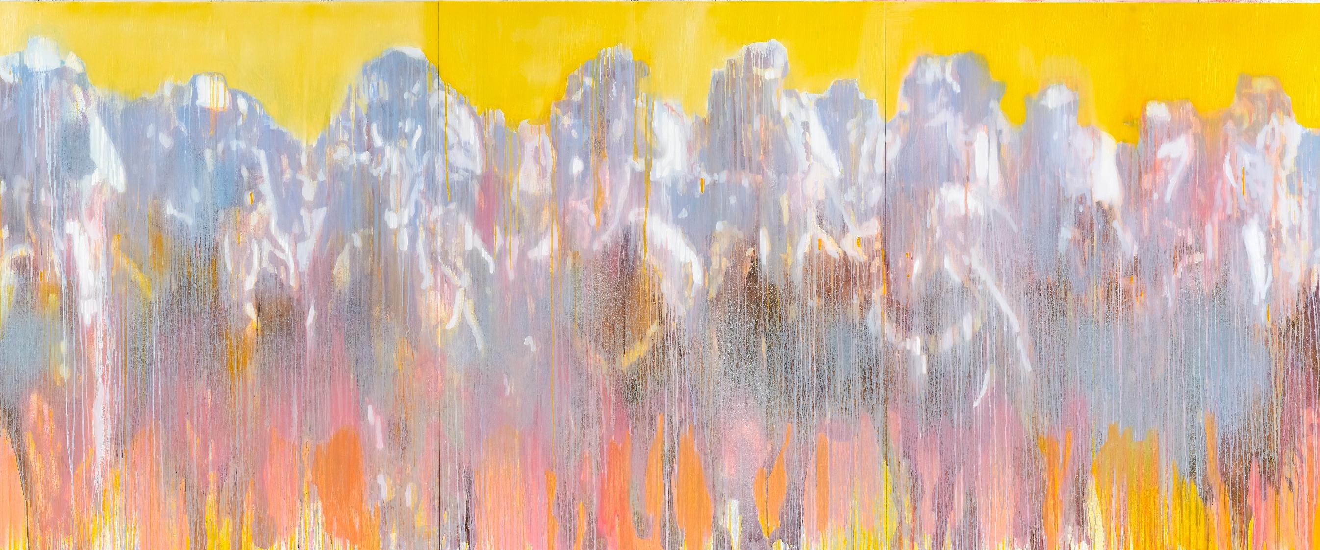Trish Wylie Abstract Painting - Yellow Posse