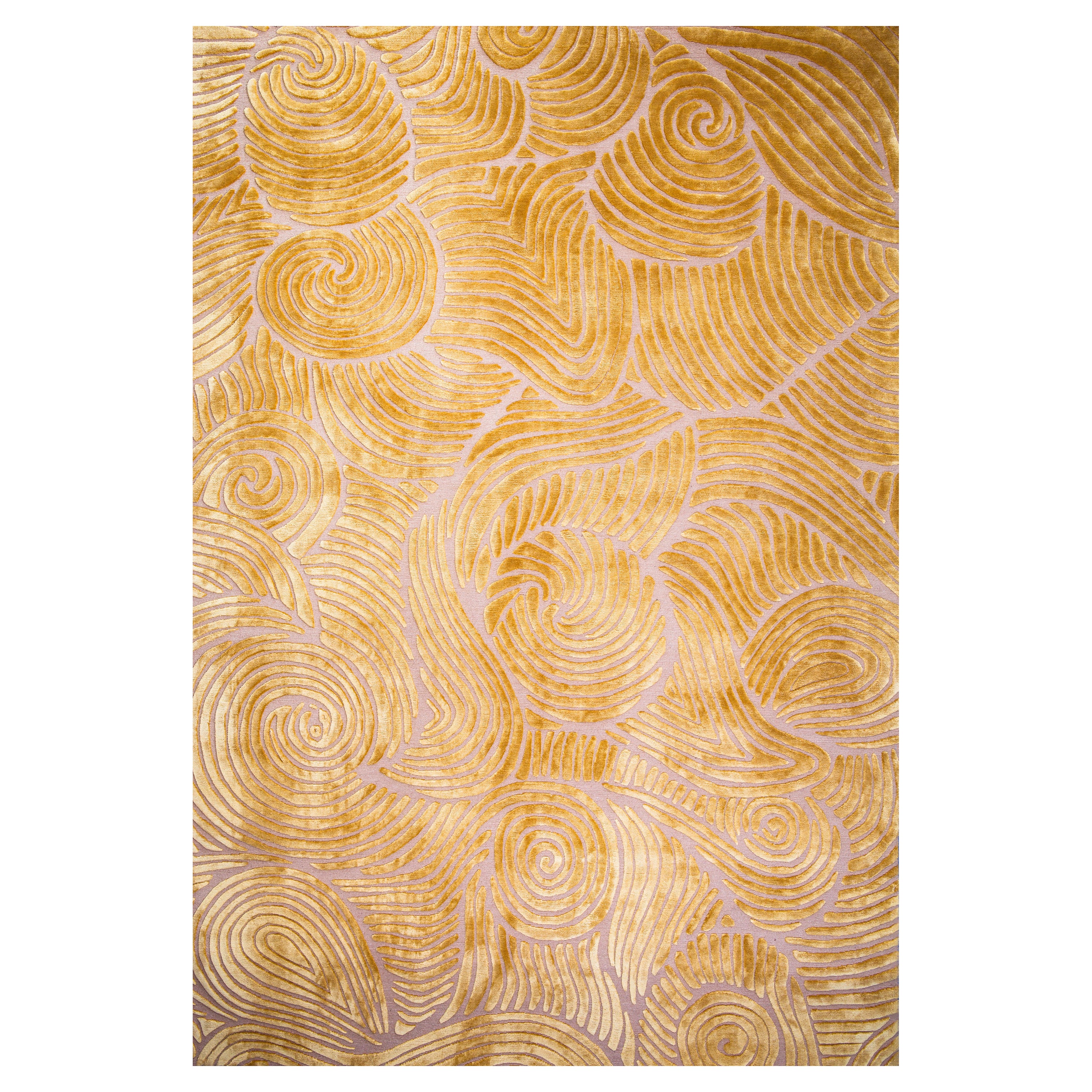 TRISKELE ~ Hand Knotted Floor Fashion by Irish Designer JEFF AIRD ~ Real Silk For Sale