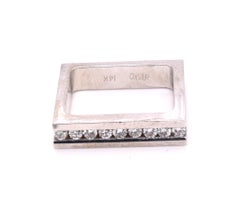 Trisko 14 Karat White Gold Diamond Geometric Band