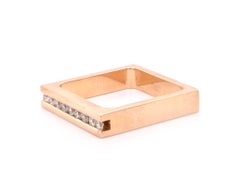 Trisko 14 Karat Yellow Gold Diamond Geometric Band