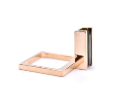 Trisko 14 Karat Yellow Gold Peridot Geometric Fashion Ring