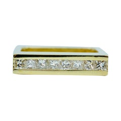 Trisko 18k Yellow Gold Channel Set Princess Cut Diamond Square Ring