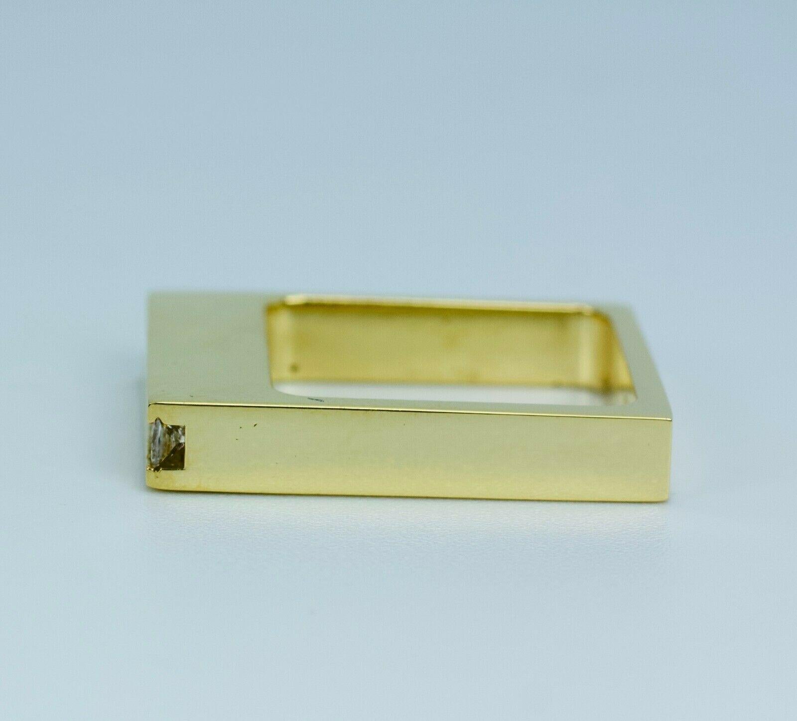 Modern Trisko 18k Yellow Gold Channel Set Princess Cut Diamond Square Ring