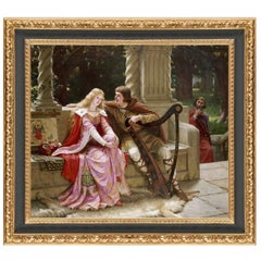 Tristan and Isolde, after Oil Painting by Pre-Raphaelite Artist Edmund Leighton