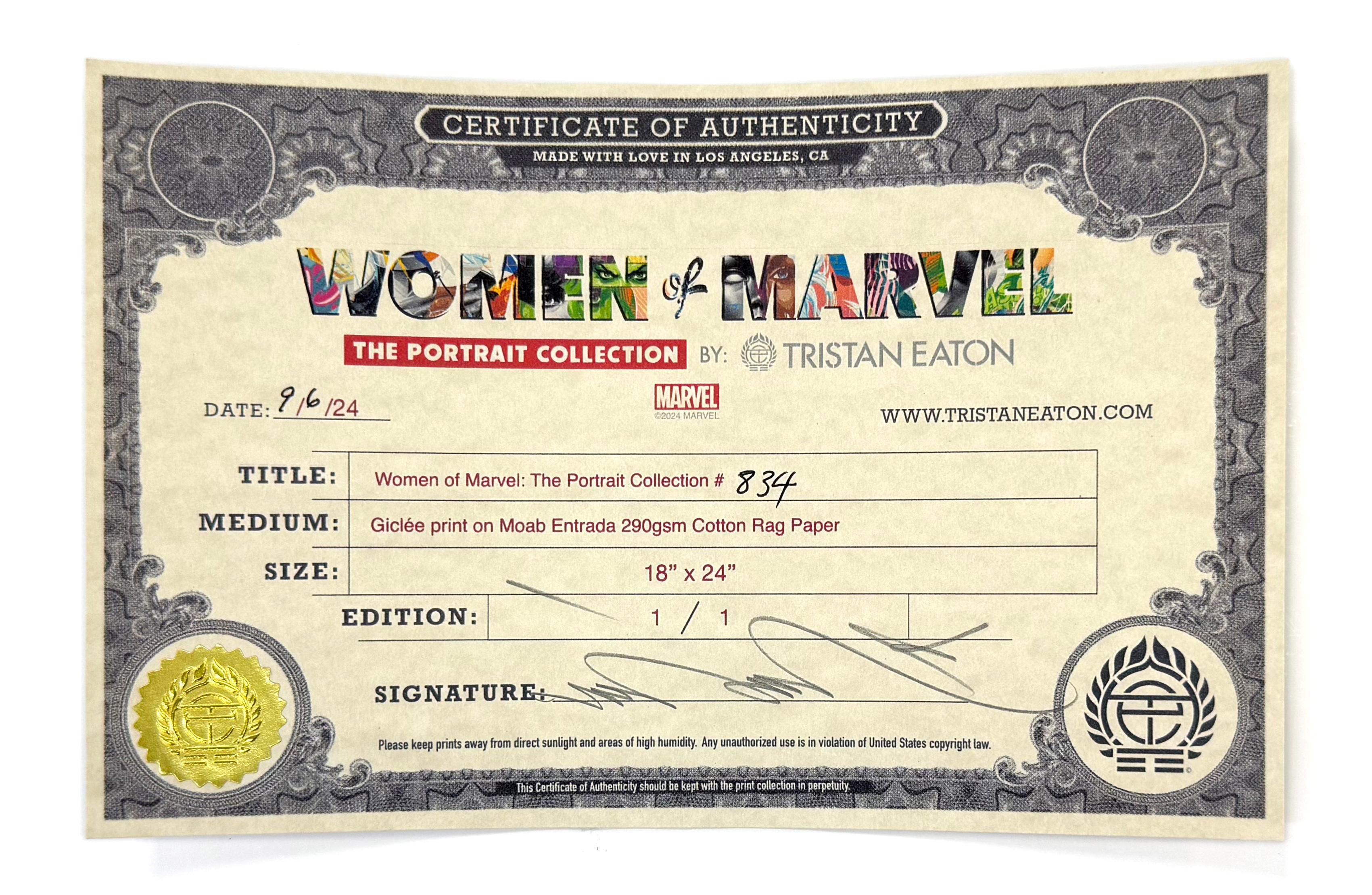 Women Of Marvel: The Portrait Collection #834 (unique 1/1) - Print by Tristan Eaton