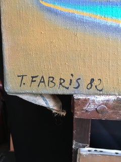 Large Surrealist Object, Multi Coloured Oil Painting