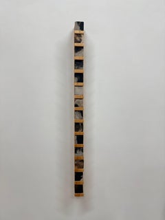 Smokestack Eight - Porcelain Cubes Pine Wood Shelf Wall Sculpture, 2025