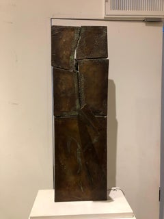 Sculpture de socle abstrait en bronze de Tristan Govignon