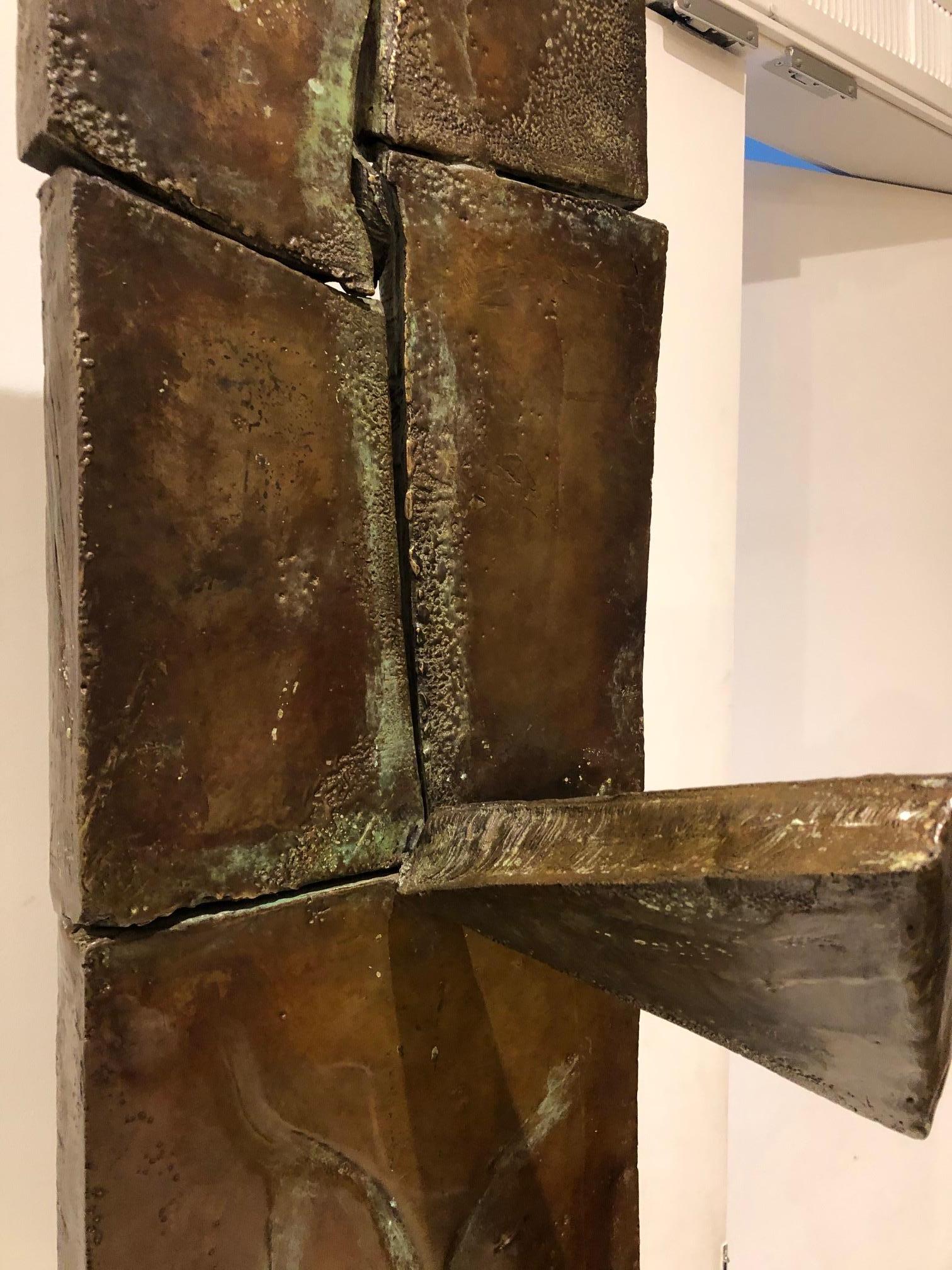 Postmoderne Sculpture de socle abstrait en bronze de Tristan Govignon en vente