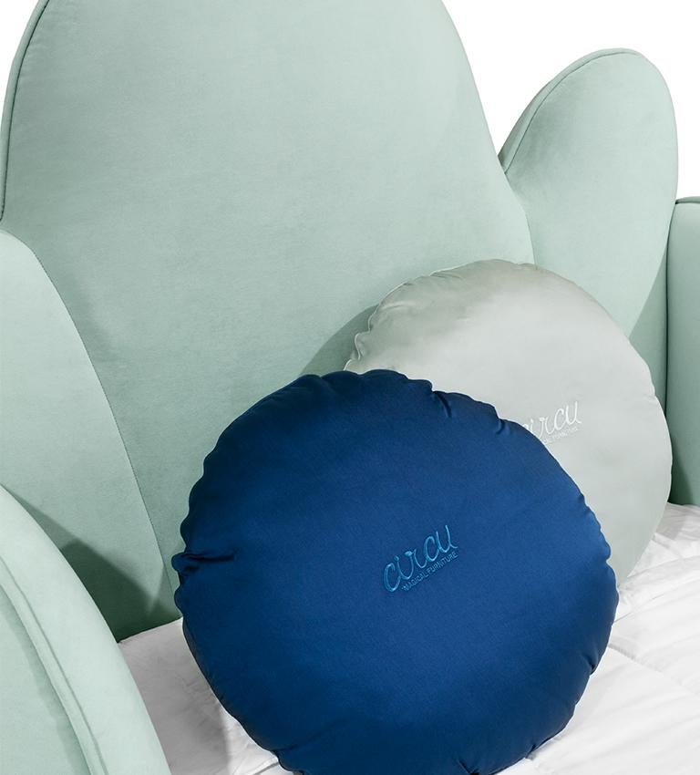 Portuguese Modern Tristen Kid's Bed in Velvet by Circu Magical Furniture For Sale