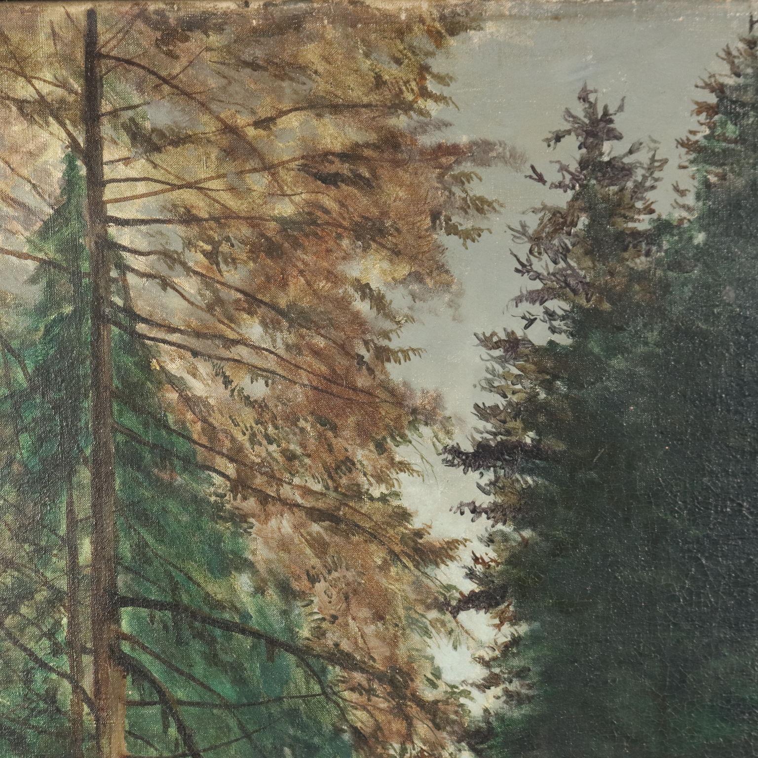 Woodland Landscape with Figures 1883 For Sale 1