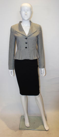 Tristar of Canada Black and White Fitted Jacket with Peplum