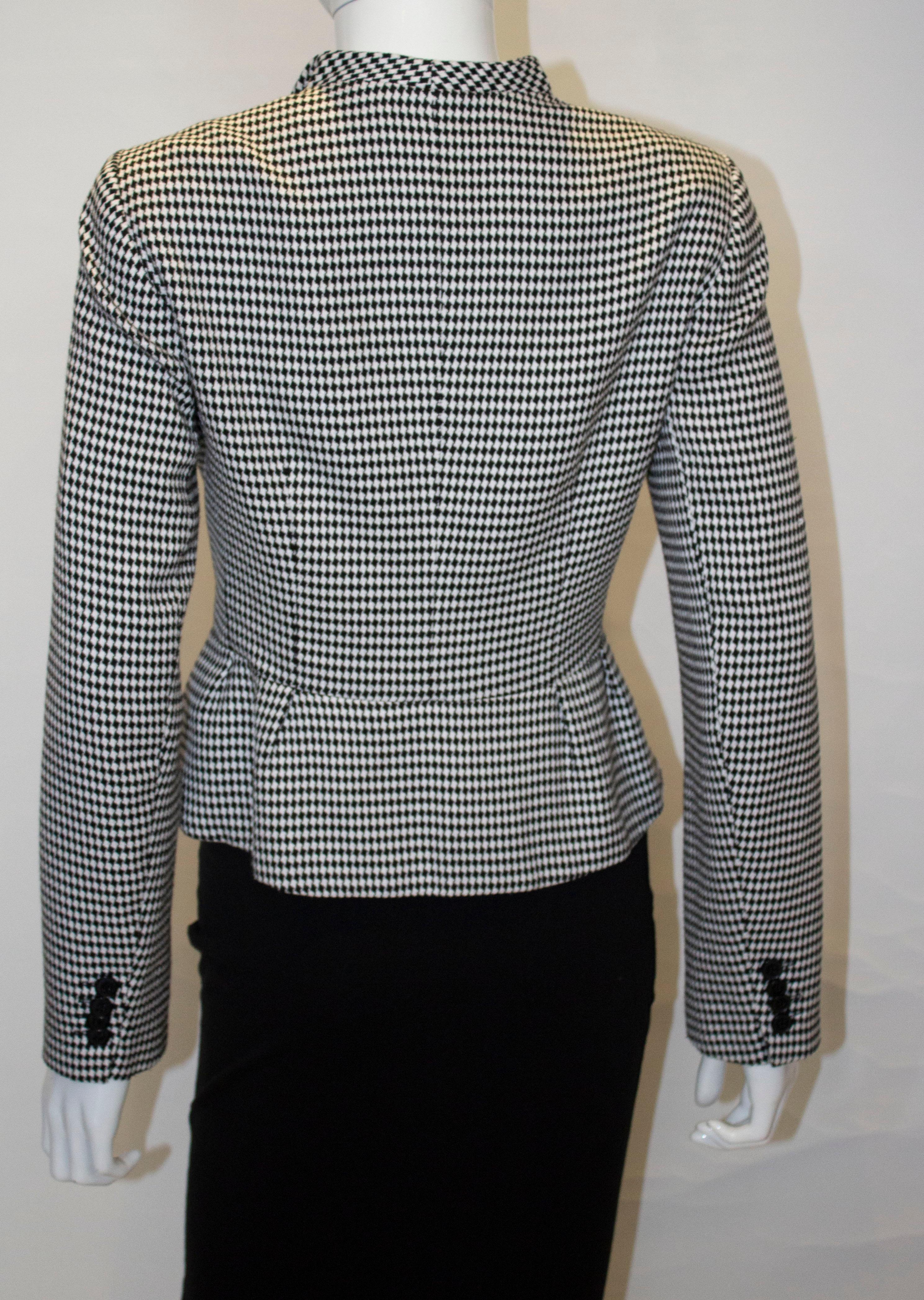 Tristar of Canada Black and White Fitted Jacket with Peplum For Sale 2