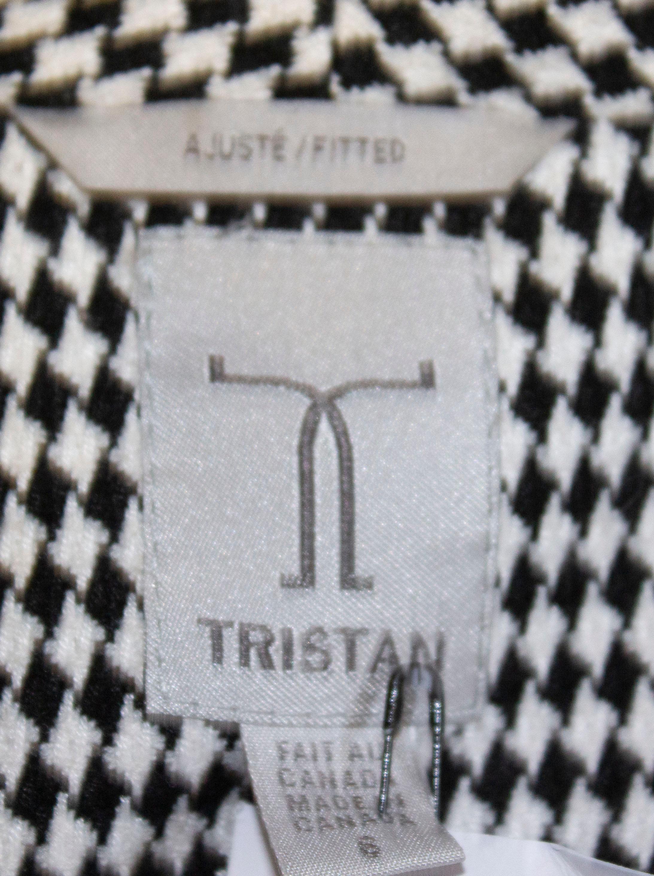 Tristar of Canada - Giacca aderente bianca e nera con peplo in vendita 4