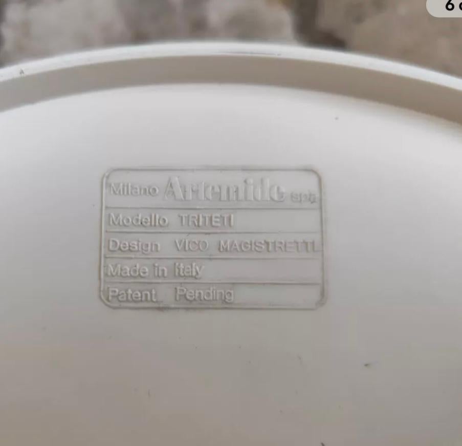 Plastic Triteti Ceiling or Wall Flush Fixture, Artemide, Vico Magistretti, Italy, 1969 For Sale