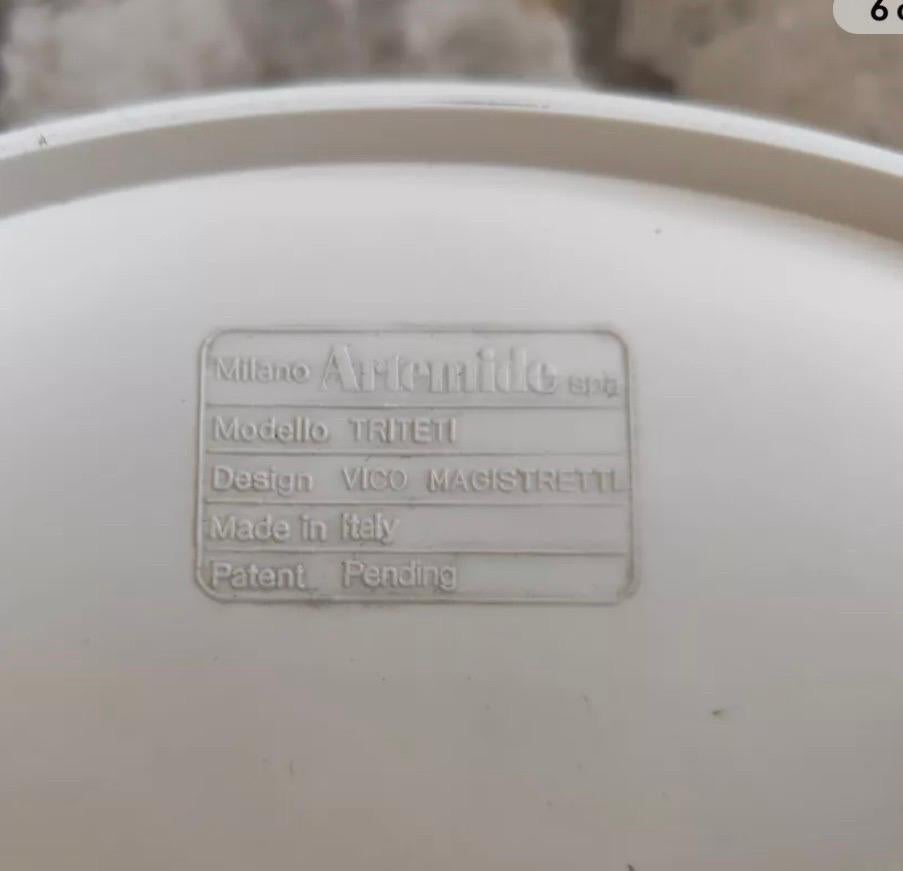 Italian Triteti Ceiling or Wall Flush Fixture, Artemide, Vico Magistretti, Italy, 1969 For Sale