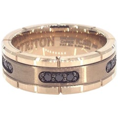 Triton Rose Tungsten Carbide Bracelet confortable en diamants noirs 0,33 carat