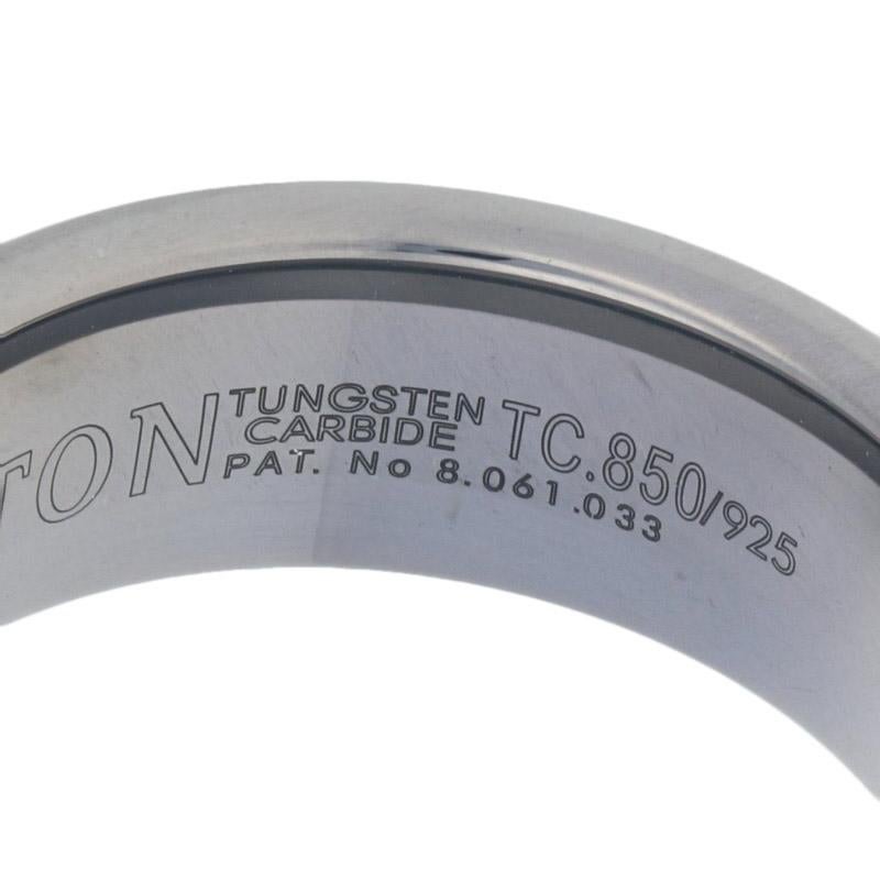For Sale:  Triton Tungsten Carbide & Silver Diamond Wedding Band Round .25ctw Ring 5