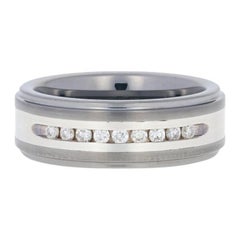 Triton Tungsten Carbide & Silber Diamant Ehering rund .25ctw Ring