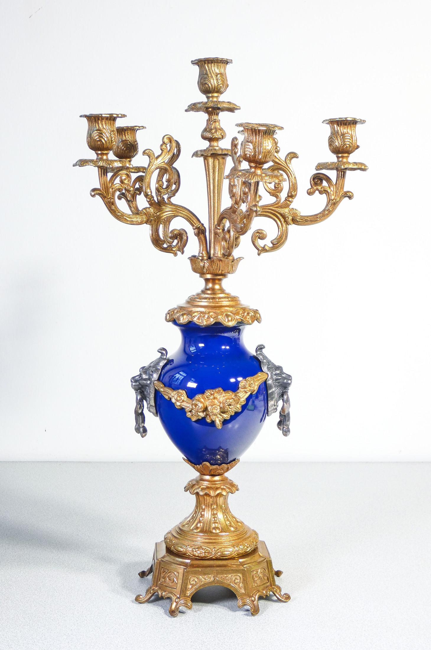 Imperial fireplace triptych in Louis XV style made of metal and ceramics For Sale 8