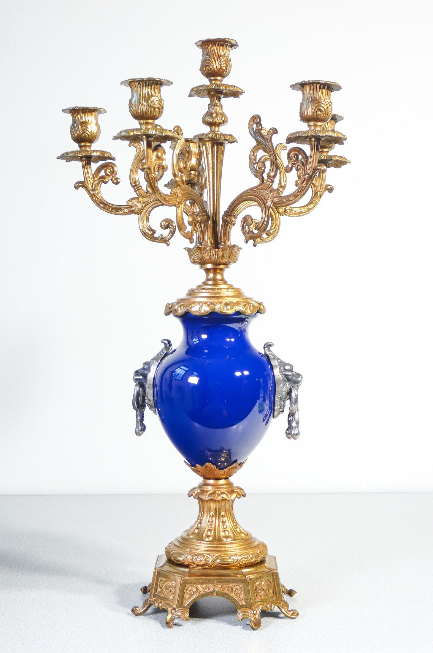 Imperial fireplace triptych in Louis XV style made of metal and ceramics For Sale 12