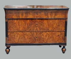 set of three Venetian Charles X furniture pieces in briarwood, circa 1830