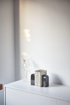 "Triumph Bookend" L Black Marquina Marble Minimalist Bookend by Aparentment