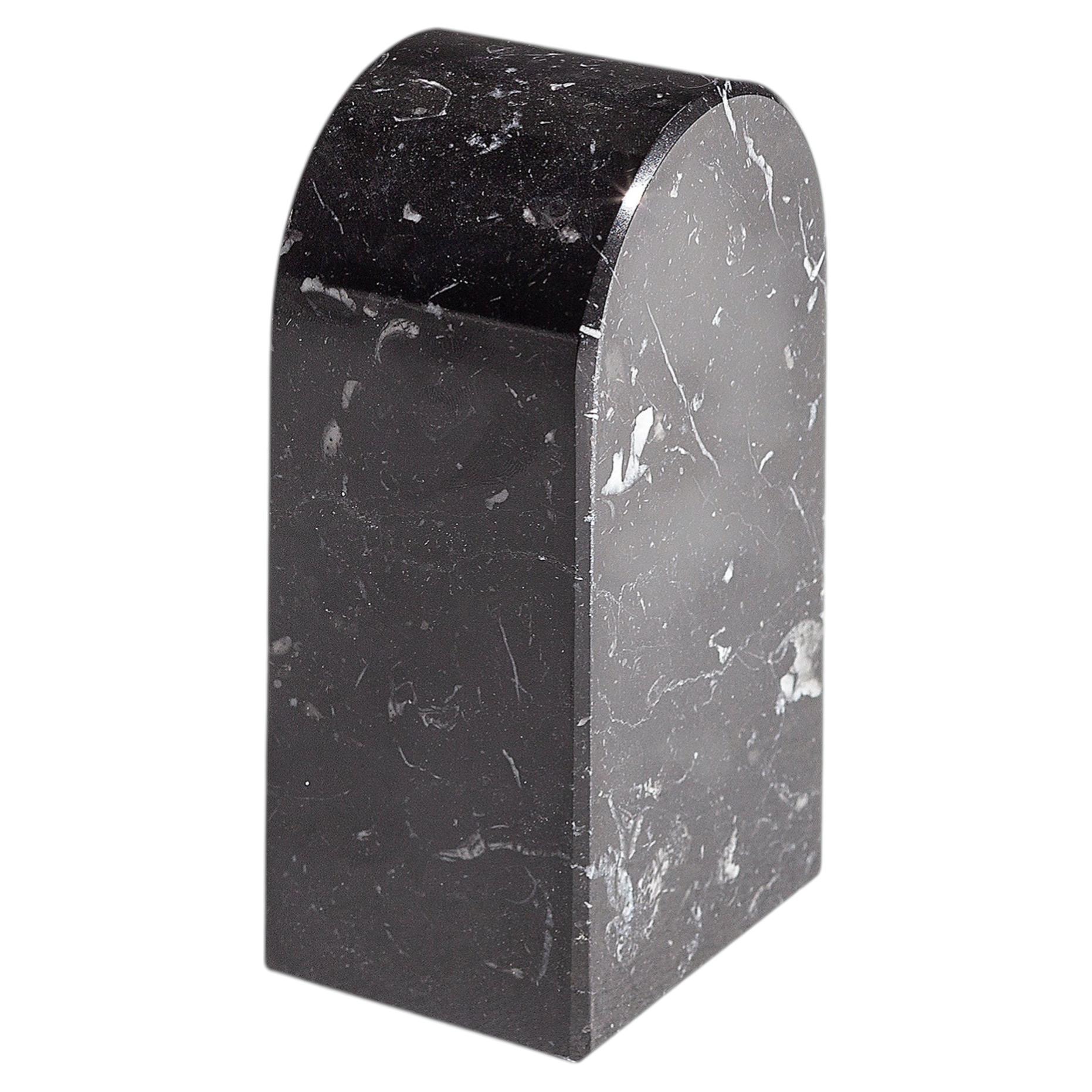 “Triumph Bookend" S Black Marquina Marble Minimalist Bookend by Aparentment For Sale