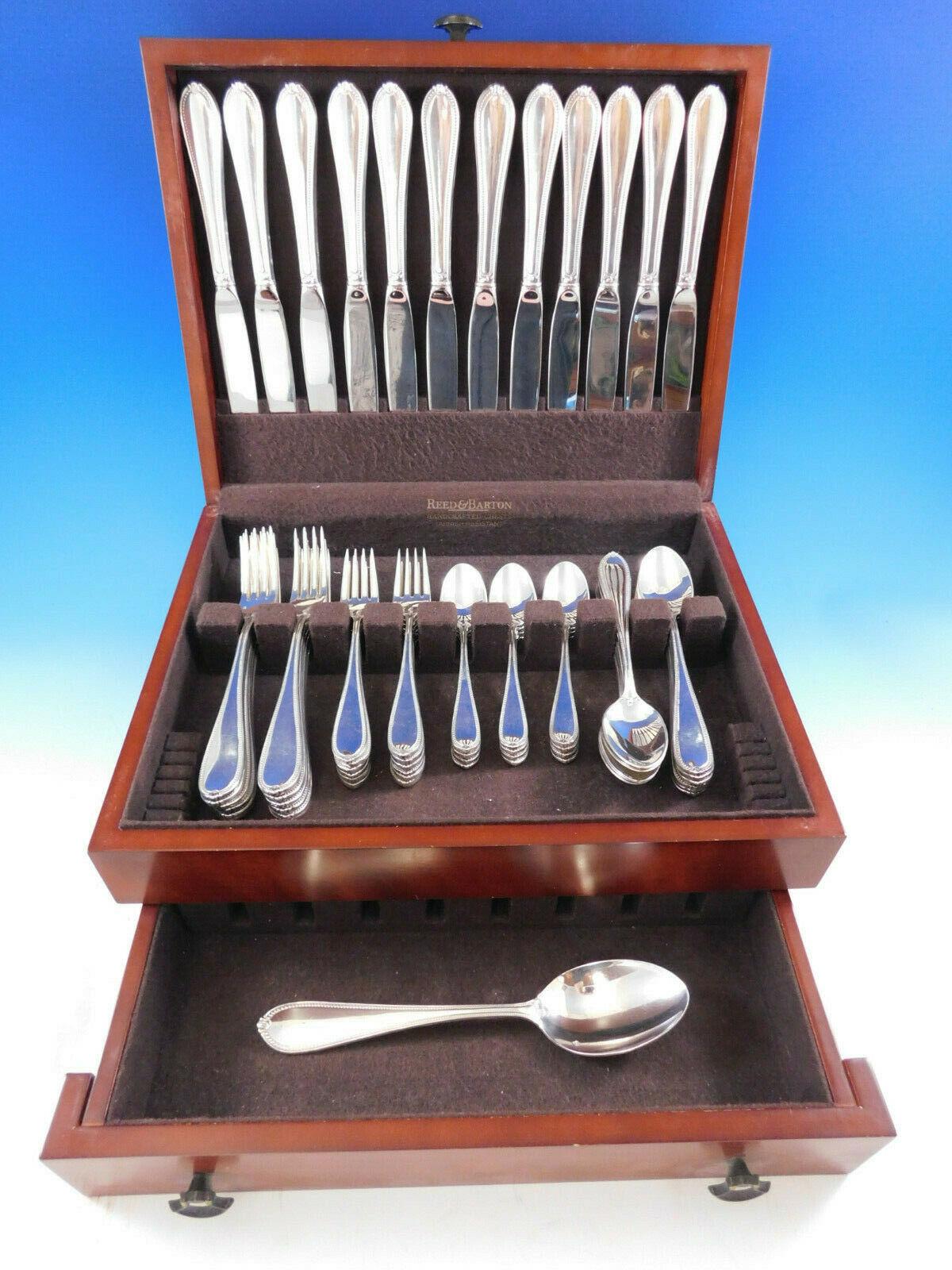 Superb dinner size triumph by Tuttle sterling silver flatware set, 61 pieces. This set includes:

12 dinner size knives, 10 1/4